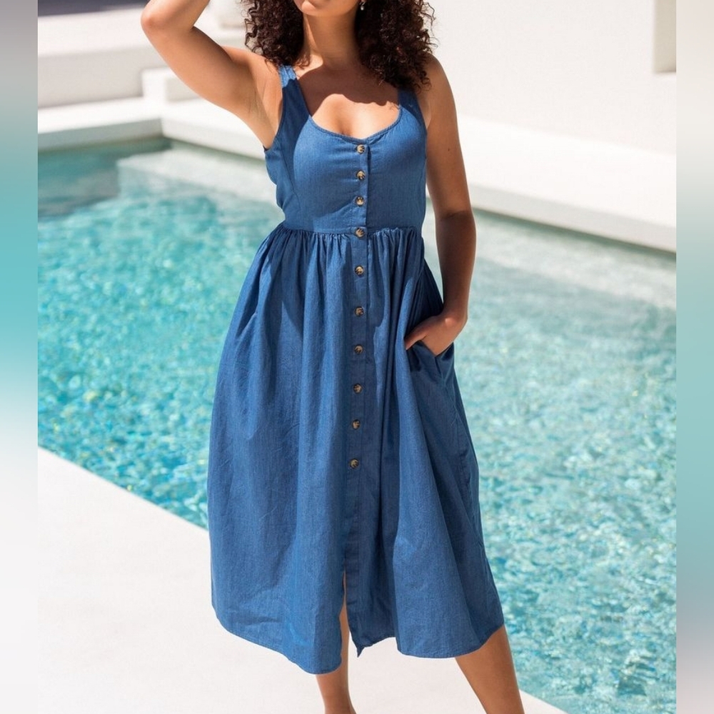 Moolk Dahlia Midi Cotton Dress (Size 16)